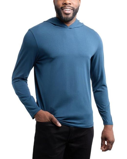 Xray Jeans Blue Long Sleeve Hooded T-Shirt for men