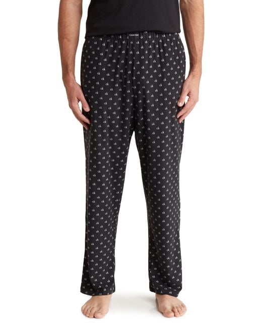 Calvin Klein Black Comfort Fleece Pajama Pants for men