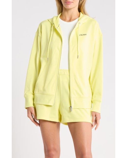 DKNY Yellow Bubble Logo Zip Hoodie