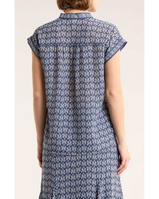Max Studio Blue Cap Sleeve Top