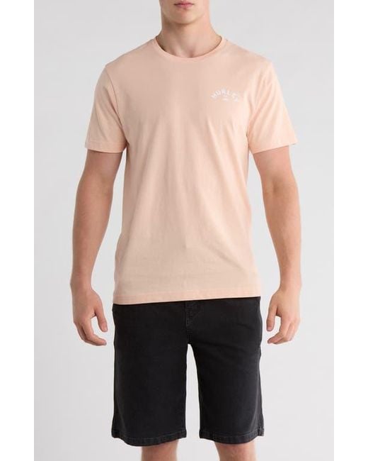 Hurley Pink Stripey Sunrise Cotton Graphic T-Shirt for men