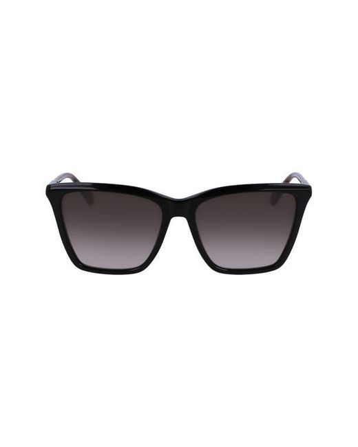 Longchamp Black Le Pliage 56Mm Gradient Rectangular Sunglasses