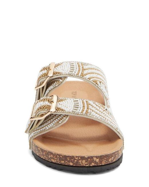 Top Moda Metallic Spring Slide Sandal