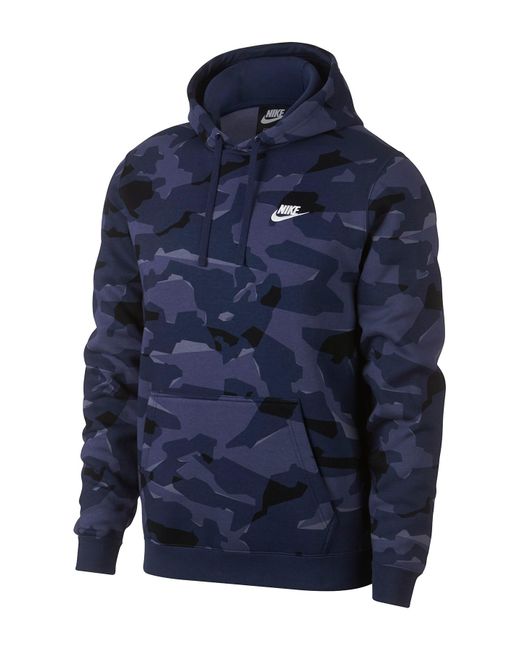 Nike Blue Club Camouflage Fleece Hoodie for men