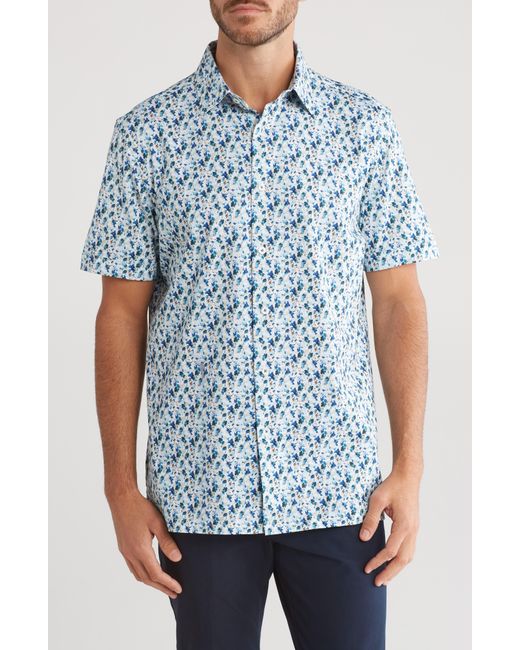 Bugatchi Blue Print Ooohcotton® Long Sleeve Button-up Shirt for men