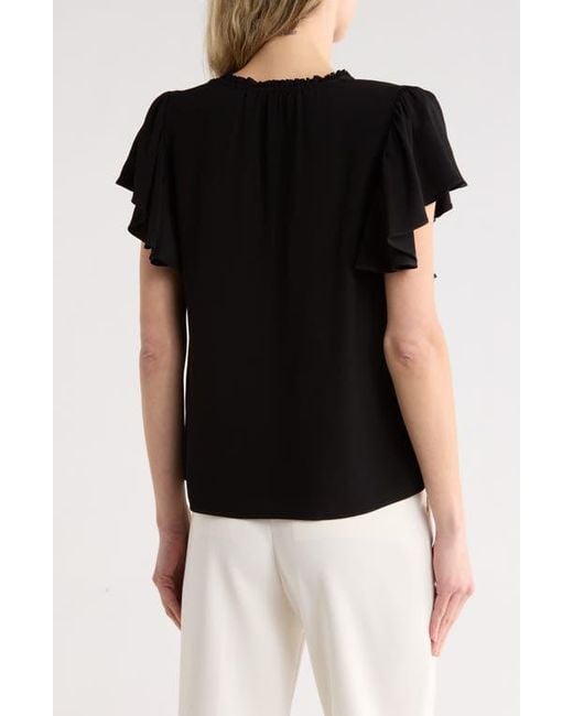 Ulla Johnson Black Lilo Flutter Sleeve Top