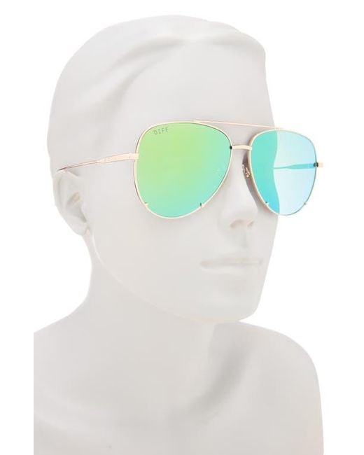 DIFF Green Scarlett Aviator Sunglasses