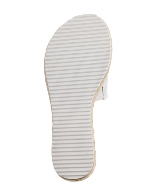 Karl Lagerfeld White Kamara Embroidered Platform Slide Sandal