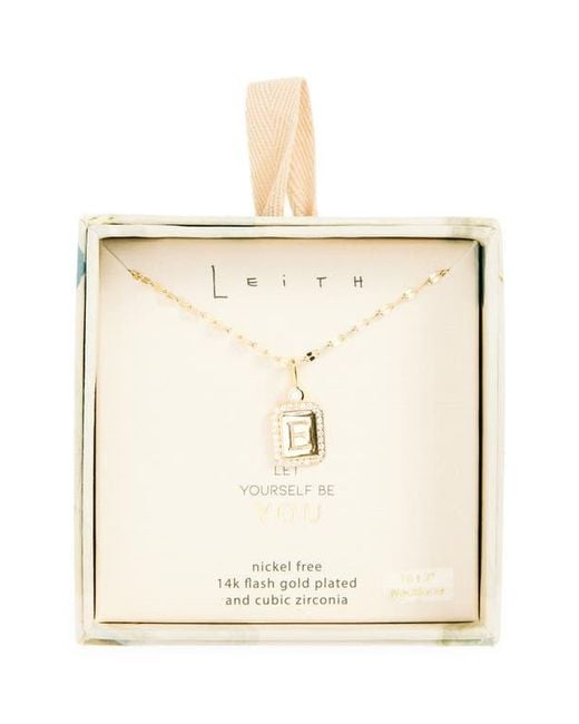 Leith Metallic Initial Pendant Necklace