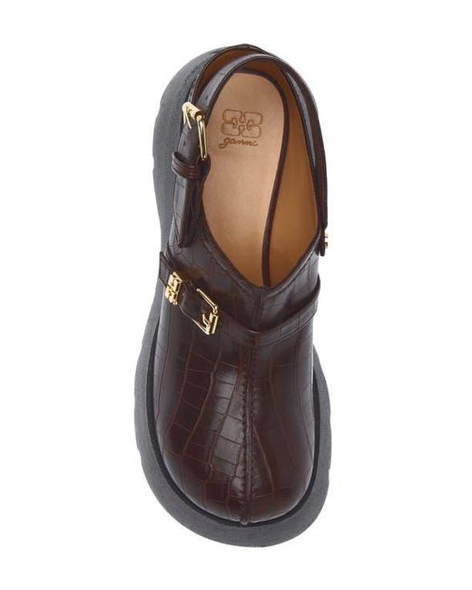 Ganni Brown Kat Platform Mule