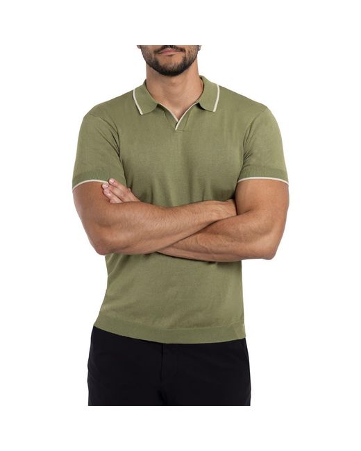 Xray Jeans Green V-Neck Polo Sweater for men