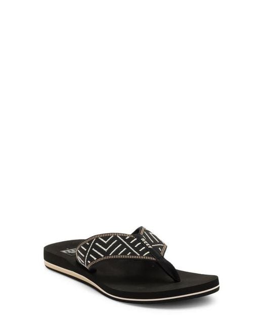 Reef Black Spring Woven Strap Flip Flop
