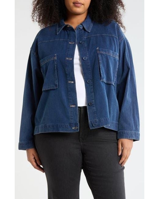 Max Studio Blue Long Sleeve Denim Jacket