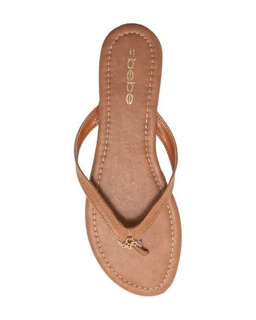Bebe Brown Charm Thong Sandal