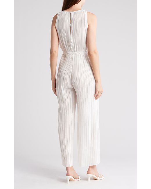Collective Concepts White Woven Straight Leg Jumpsuit