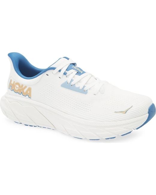 Hoka One One White Arahi 7 Running Shoe for men