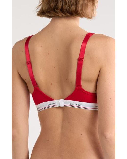 Calvin Klein Red Padded Wire Free Bralette