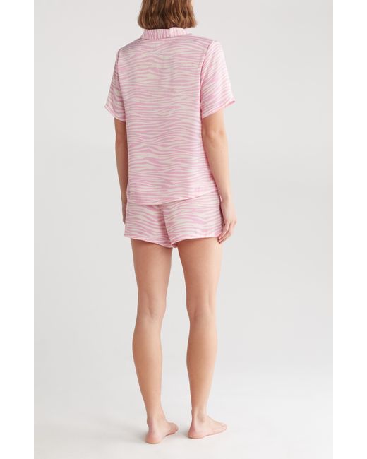 Abound Pink Satin Button-up Shirt & Shorts Pajamas