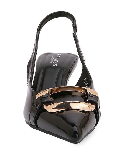BERNESS Black Kitten Heel Slingback Pump