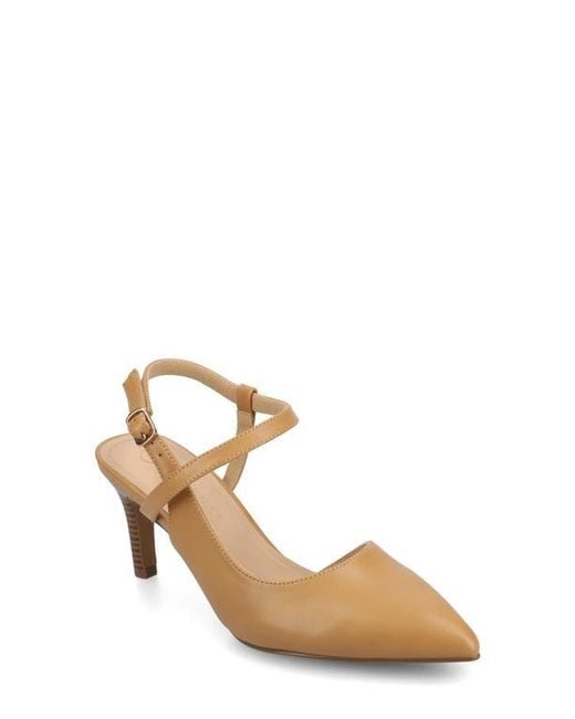 Journee Collection Natural Scipio Pointed Toe Pump