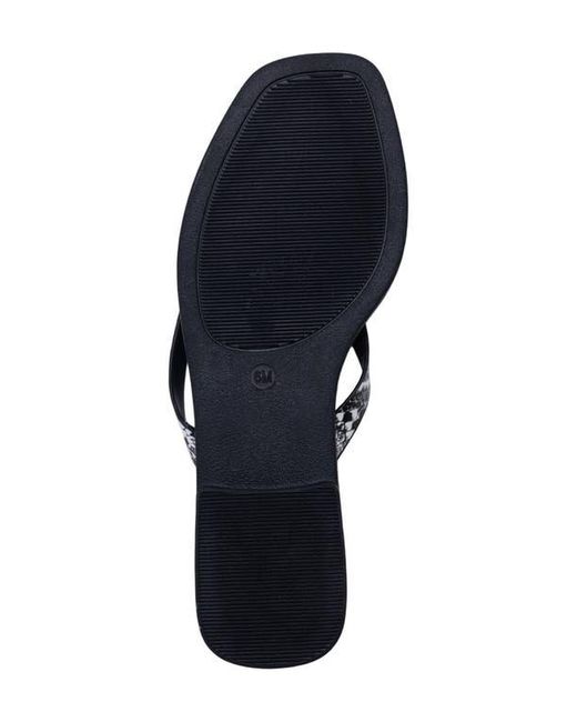 Bebe White Python Embossed Thong Sandal