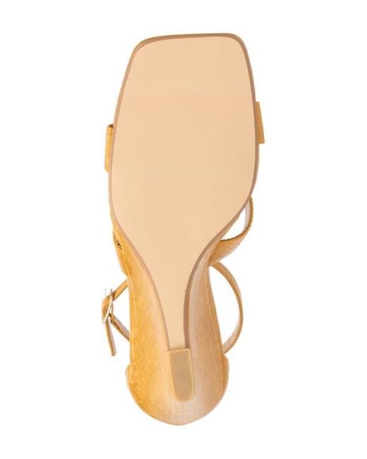 FASHION TO FIGURE Yellow Marcie Snake Embossed Wedge Sandal