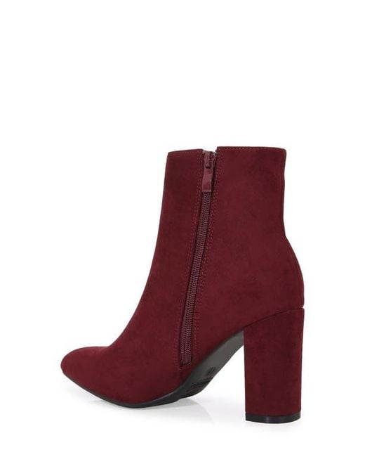 BERNESS Red Sara Block Heel Bootie