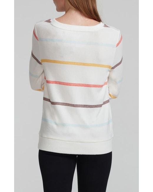 Andrew Marc White Stripe Hachi Sweater