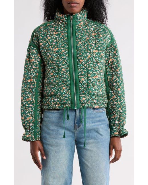 Blank NYC Green Cropped Quilted Jacket