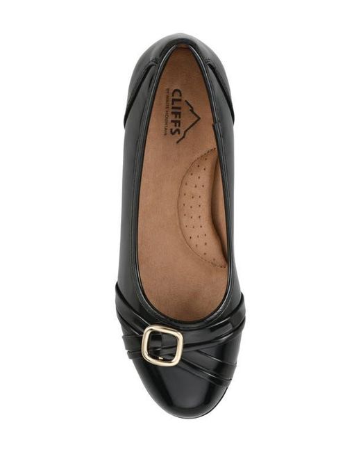 White Mountain Black Calming Buckle Strap Flat