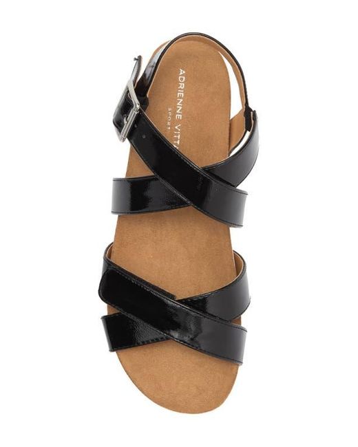 Adrienne Vittadini Black June Platform Wedge Sandal