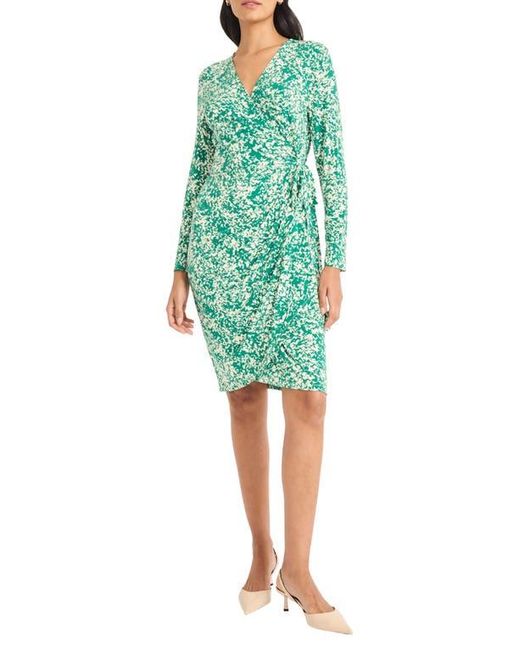 green emerald velvet dress Maggy London Floral Long Sleeve Sheath Dress - Black