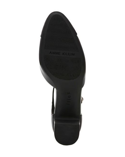 Anne Klein Black Picus Ankle Strap Pump