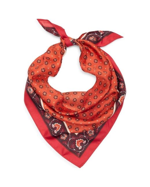 BCBGeneration Red Block Print Triangular Scarf