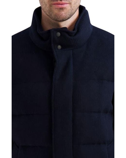Cole Haan Black Padded Down Wool Blend Jacket for men