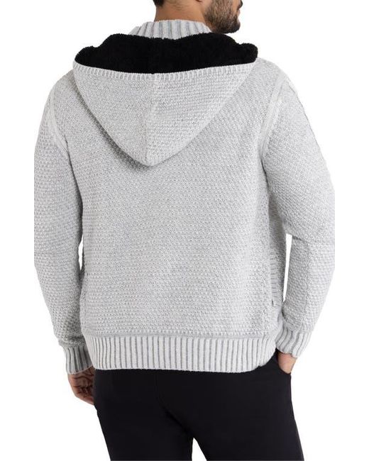 Xray Jeans Gray Hooded Mock Neck Sweater Jacket for men