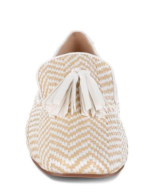 Rag & Co White Dara Tassel Driving Loafer