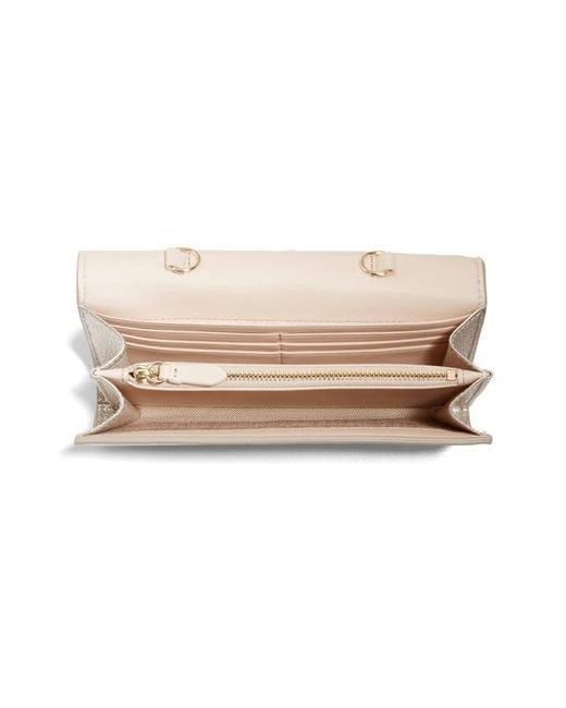 Cole Haan Metallic Pebble Leather Wallet On A Chain