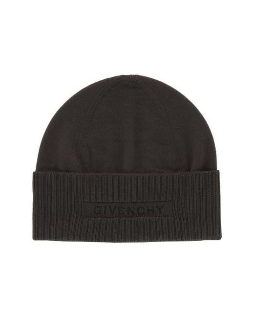 Givenchy Black Logo Wool Beanie