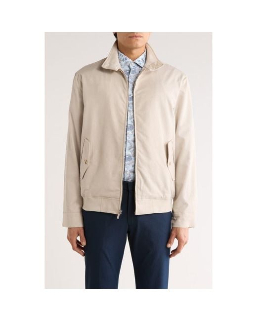 14th & Union Natural Harrington Stretch Cotton & Linen Jacket for men