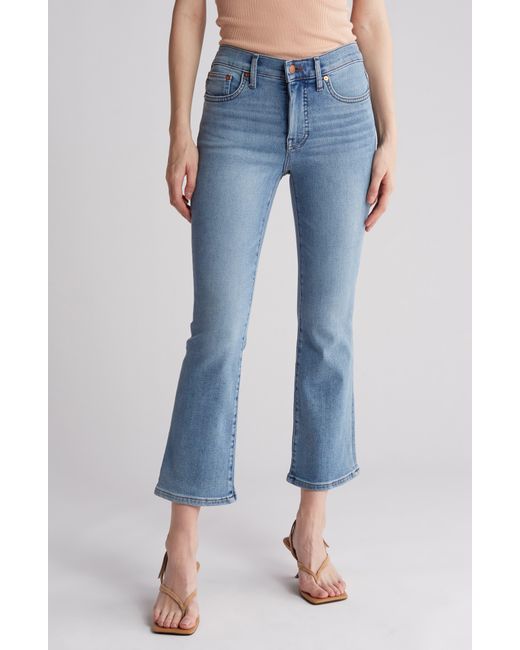 Madewell Blue Mid Rise Kickout Crop Jeans