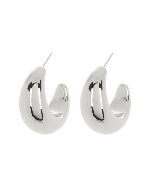 Sterling Forever Metallic Eclipse Hoop Earrings