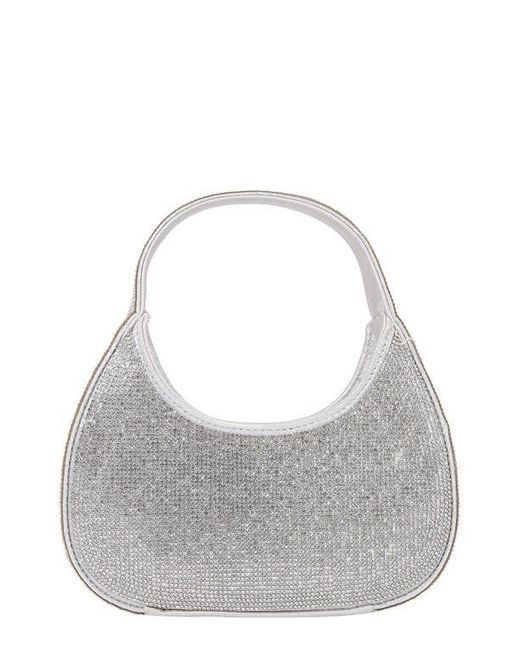 BERNESS Gray Rhinestone Circle Bag