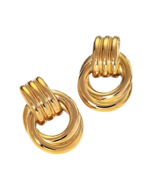 MacRae & Co Metallic Doorknocker Stud Earrings