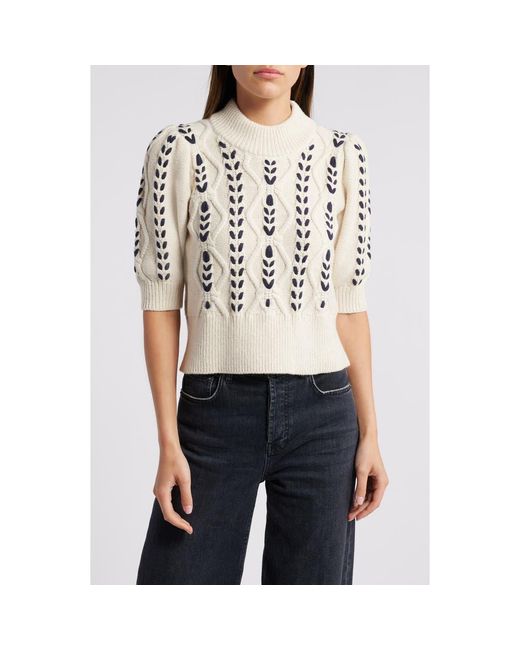 Rails White Addy Textured Elbow Sleeve Sweater