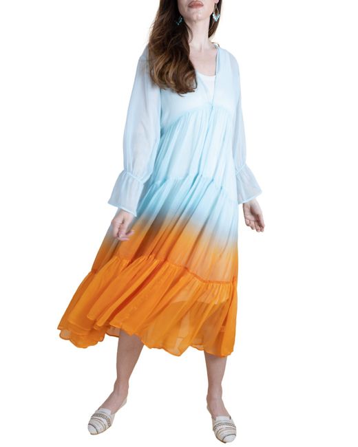 Saachi Orange Ombré Cover-up Dress