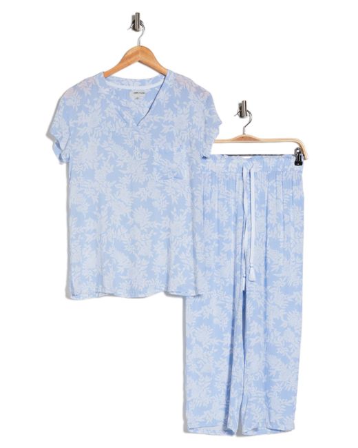 Anne Klein Blue Short Sleeve & Pants Pajamas