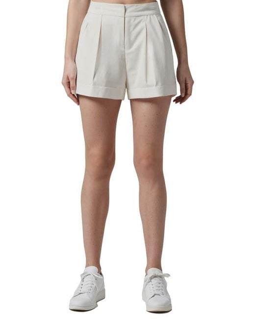 Three Dots White Long Twill Shorts
