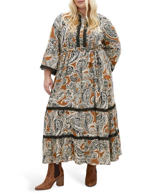 City Chic Women's Camille Long Sleeve Print Maxi Dress