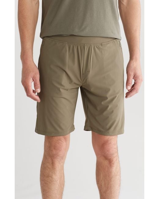 Kenneth Cole Green Water Repellent Active Stretch Running Shorts for men